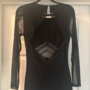 Black Lace Long sleeved Dress
